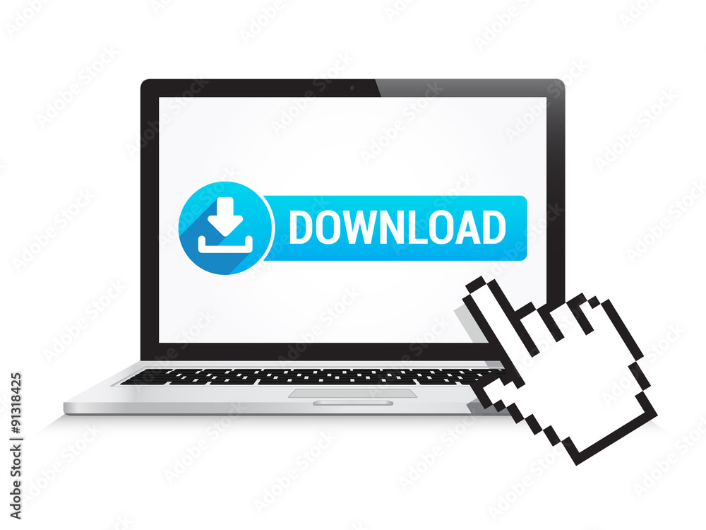 Laptop Download Button