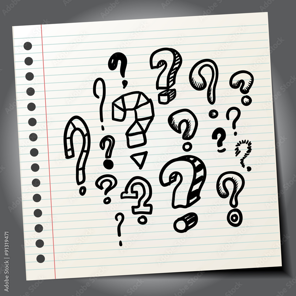 Fototapeta premium Scribble question marks