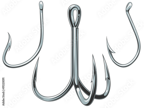 Set of fishing hooks © ilyaf