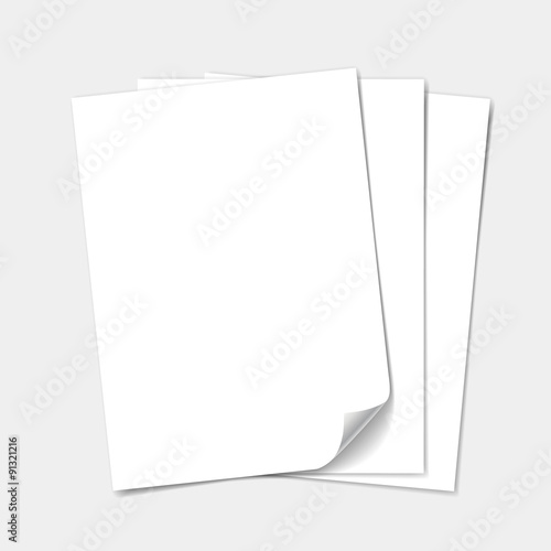 Empty paper sheet. Vector set