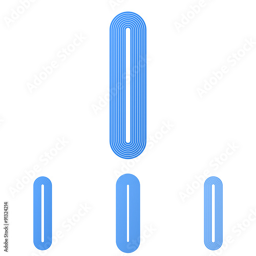 Blue line i logo design set