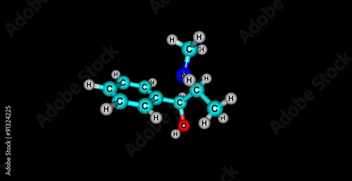 Pseudoephedrine molecular structure isolated on black