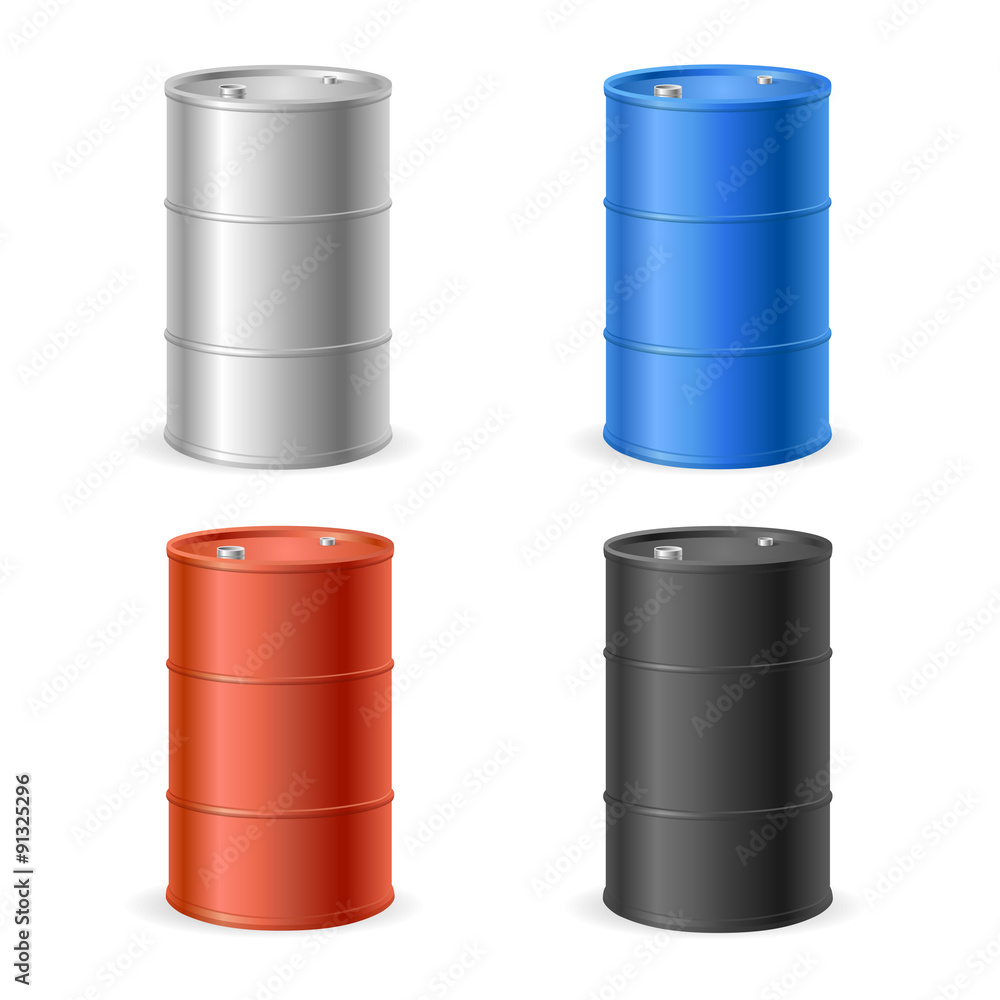 Oil Barrel Drum Collection. Vector Oil Barrel Drum Collection. Vector