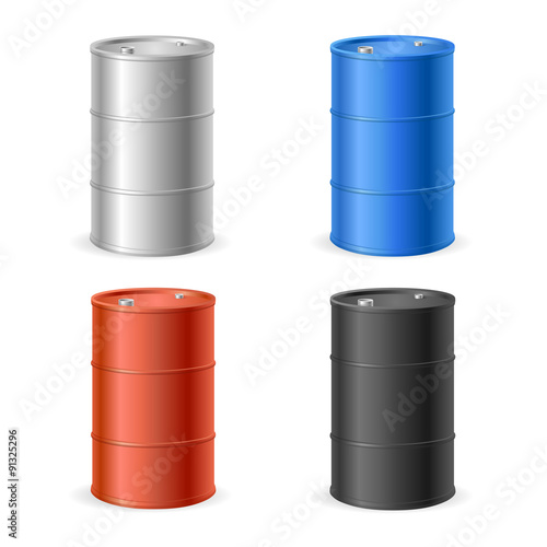 Oil Barrel Drum Collection. Vector