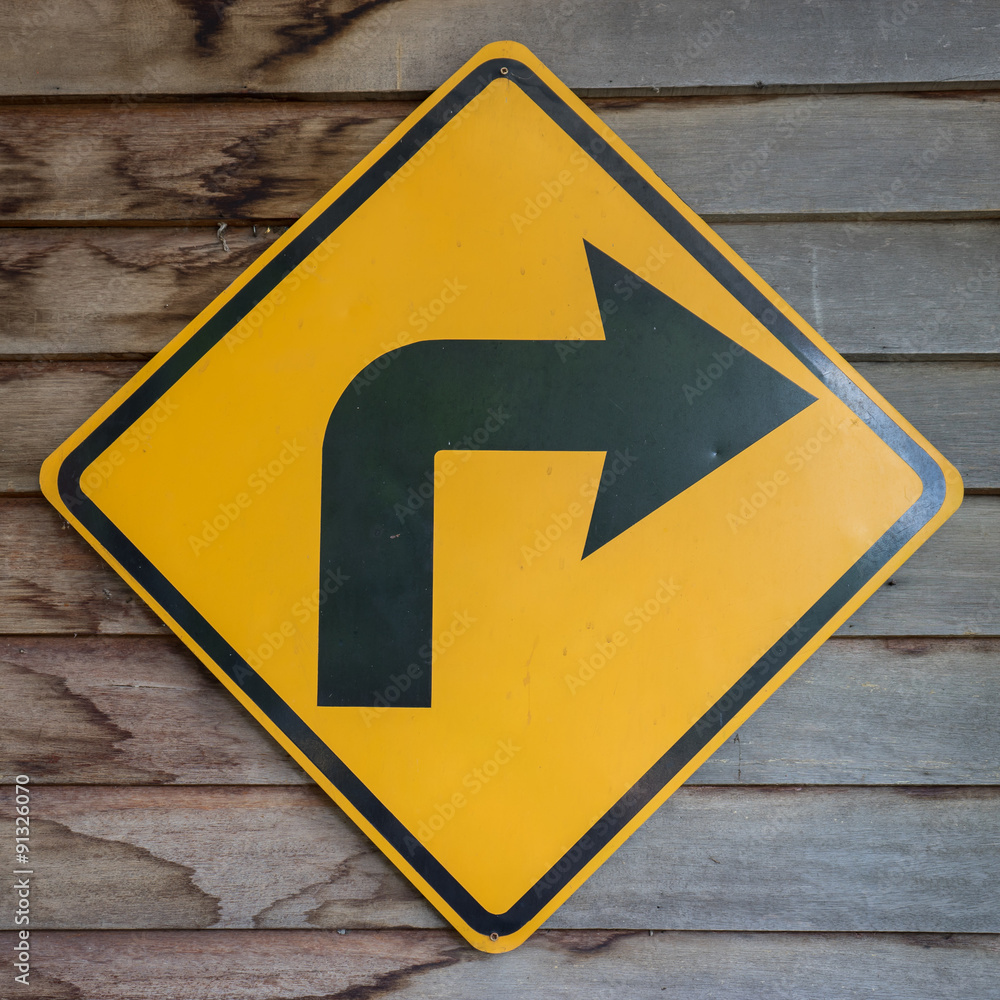 Turn right plate on the wooden background Turn right plate on the wooden background