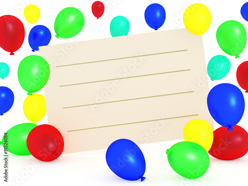 Empty text box with balloons