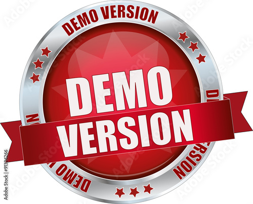 modern red demo version sign