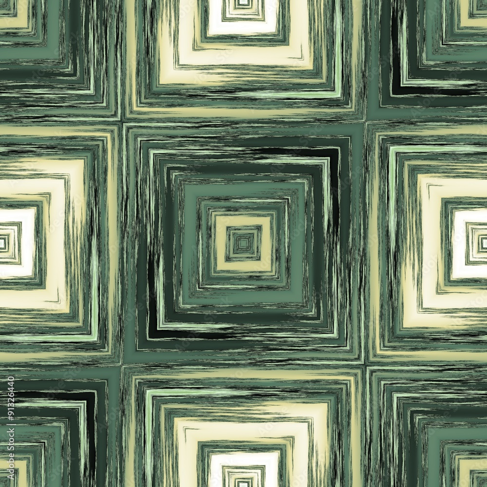 Modern square patterns in style crayon sketch in beige and dark green Modern square patterns in style crayon sketch in beige and dark green