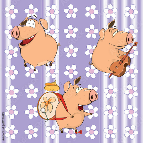 A background with pigs