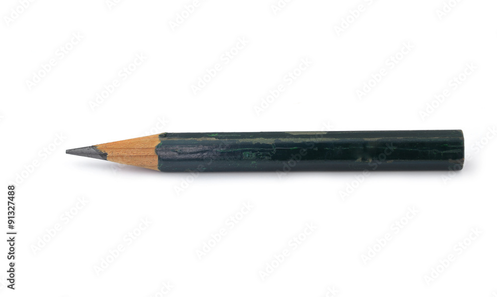 Old pencil isolated on white background Old pencil isolated on white background