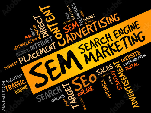 SEM (Search Engine Marketing) word cloud business concept