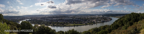 koblenz an the rhein river in germany high resolution panorama
