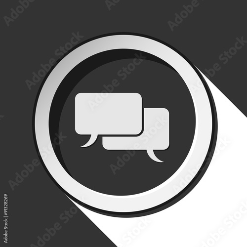 black icon - speech bubbles with shadow