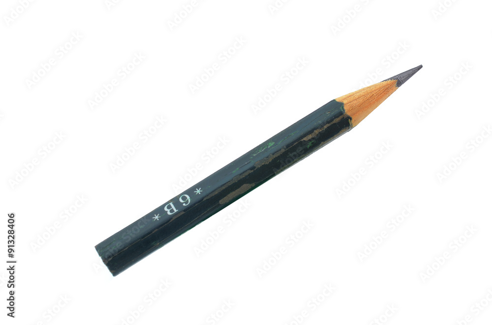 Old pencil isolated on white background Old pencil isolated on white background