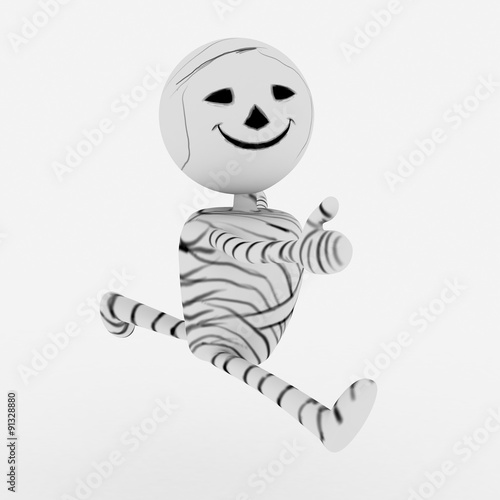 Halloween cartoon stylish and modern mummy character