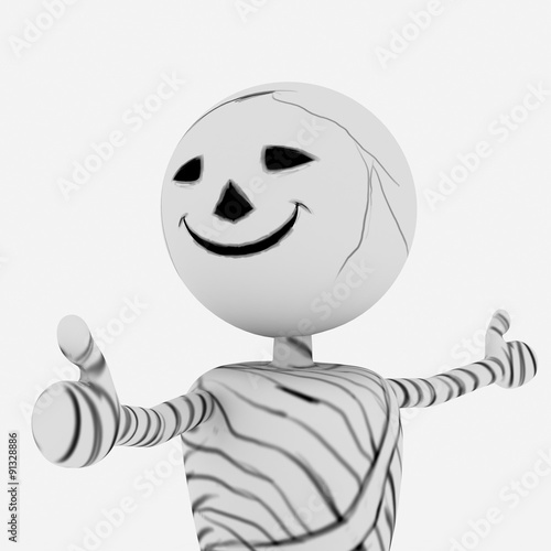 Halloween cartoon stylish and modern mummy character