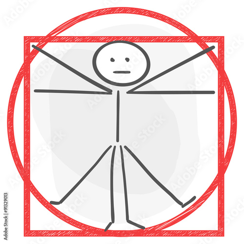 stickman human being red