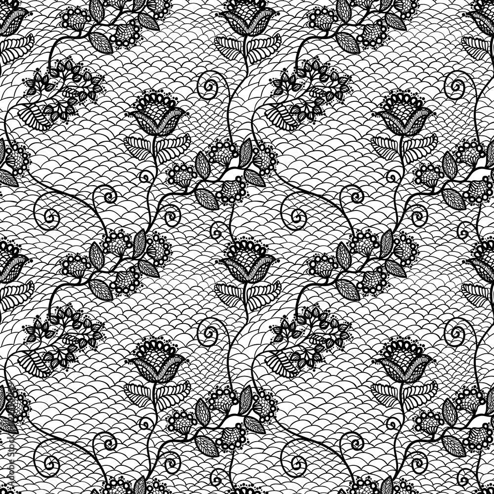 seamless lace pattern Stock Vector