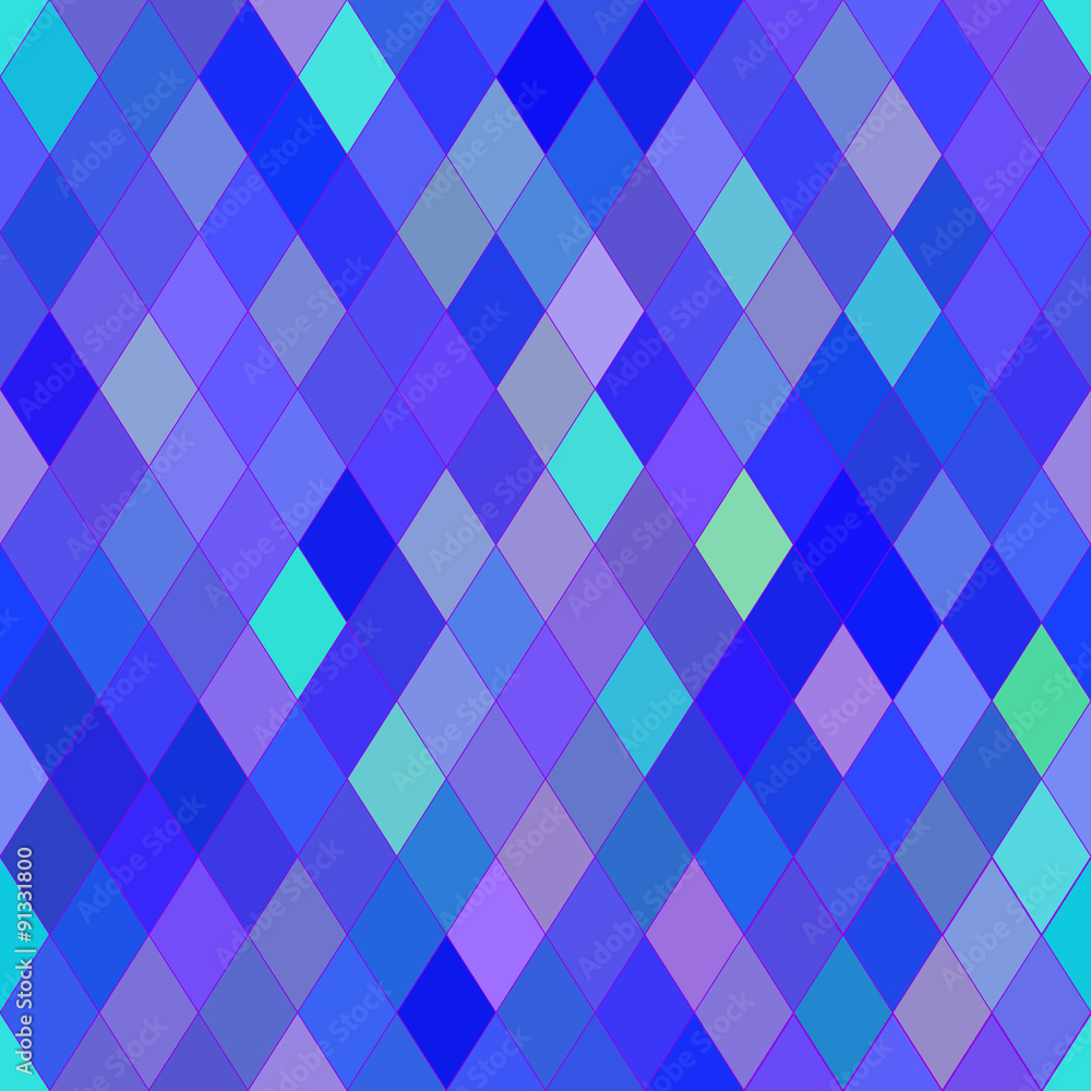 Vector seamless pattern with rhombs. Abstract bright blue and purple texture. Geometrical background. Monochrome backdrop. Vector seamless pattern with rhombs. Abstract bright blue and purple texture. Geometrical background. Monochrome backdrop.