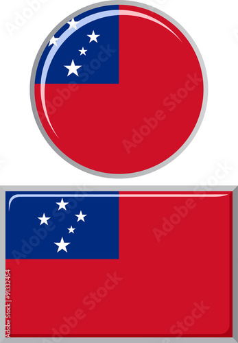 Free Download Samoa round and square icon flag. Vector illustration. - GFXLoad