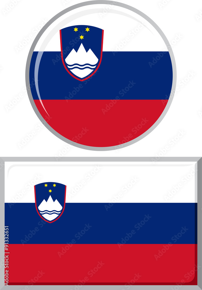Slovenian round and square icon flag. Vector illustration. Slovenian round and square icon flag. Vector illustration.