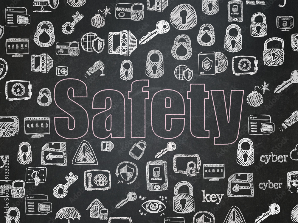 Security concept: Safety on School Board background Security concept: Safety on School Board background