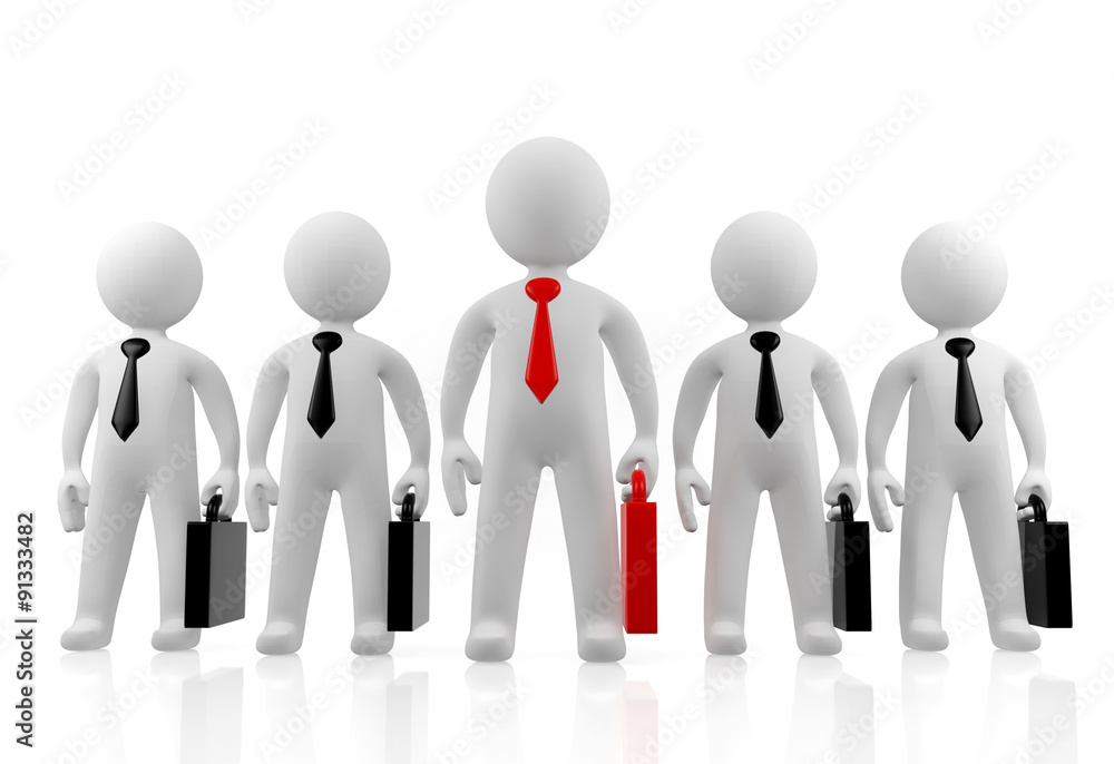 Group of business man with the leader at the center Group of business man with the leader at the center