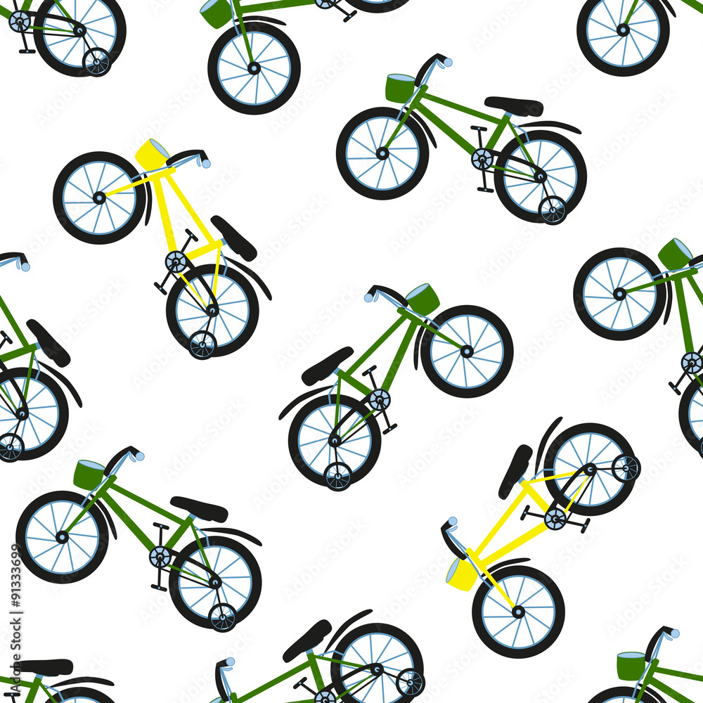 Seamless bicycle pattern. Kids bikes. Vector illustration Seamless bicycle pattern. Kids bikes. Vector illustration