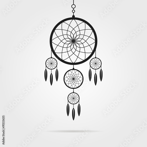 black dream catcher icon with shadow