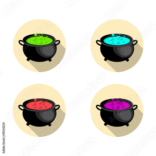 Witches cauldron with potion