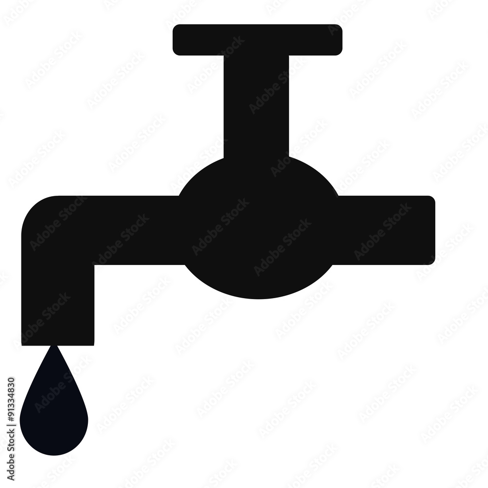 水道の蛇口 左向き 黒 Stock イラスト Adobe Stock