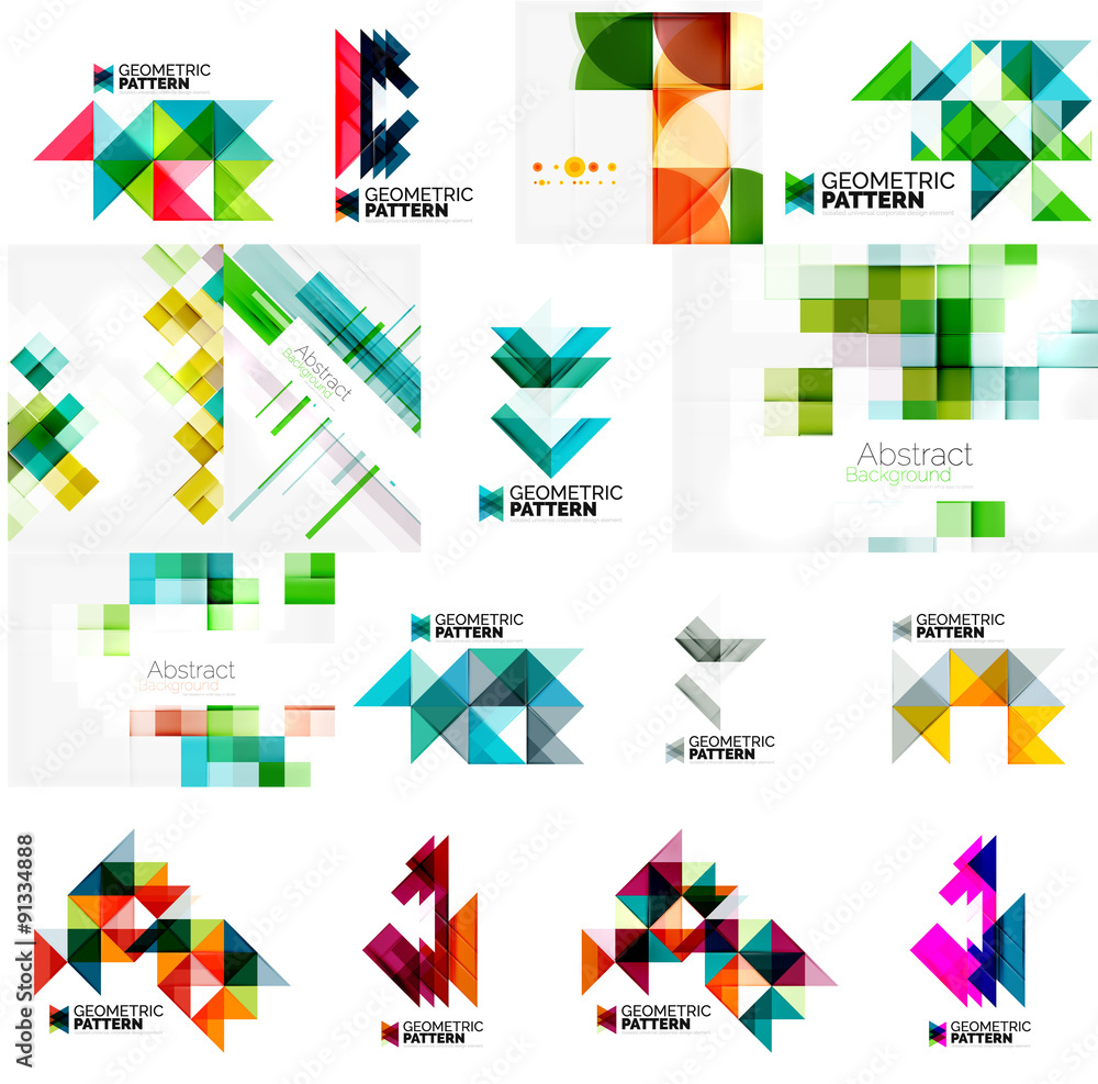 Set of various universal geometric layouts - backgrounds Set of various universal geometric layouts - backgrounds