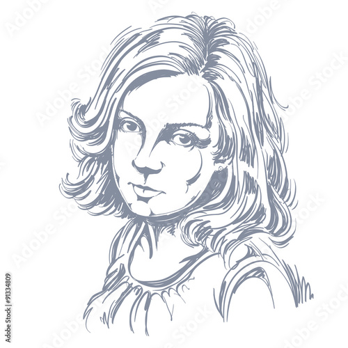 Graphic vector hand-drawn illustration of white skin attractive