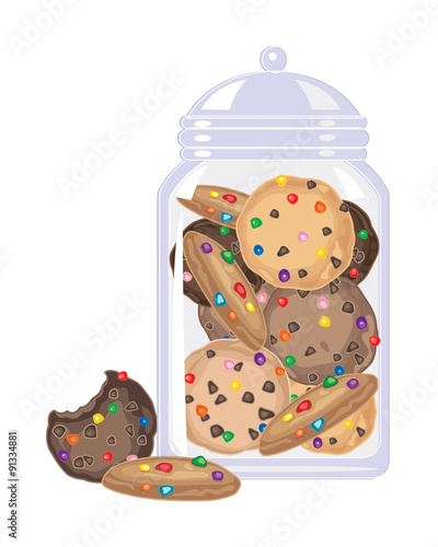 Vászonkép candy cookies in a jar