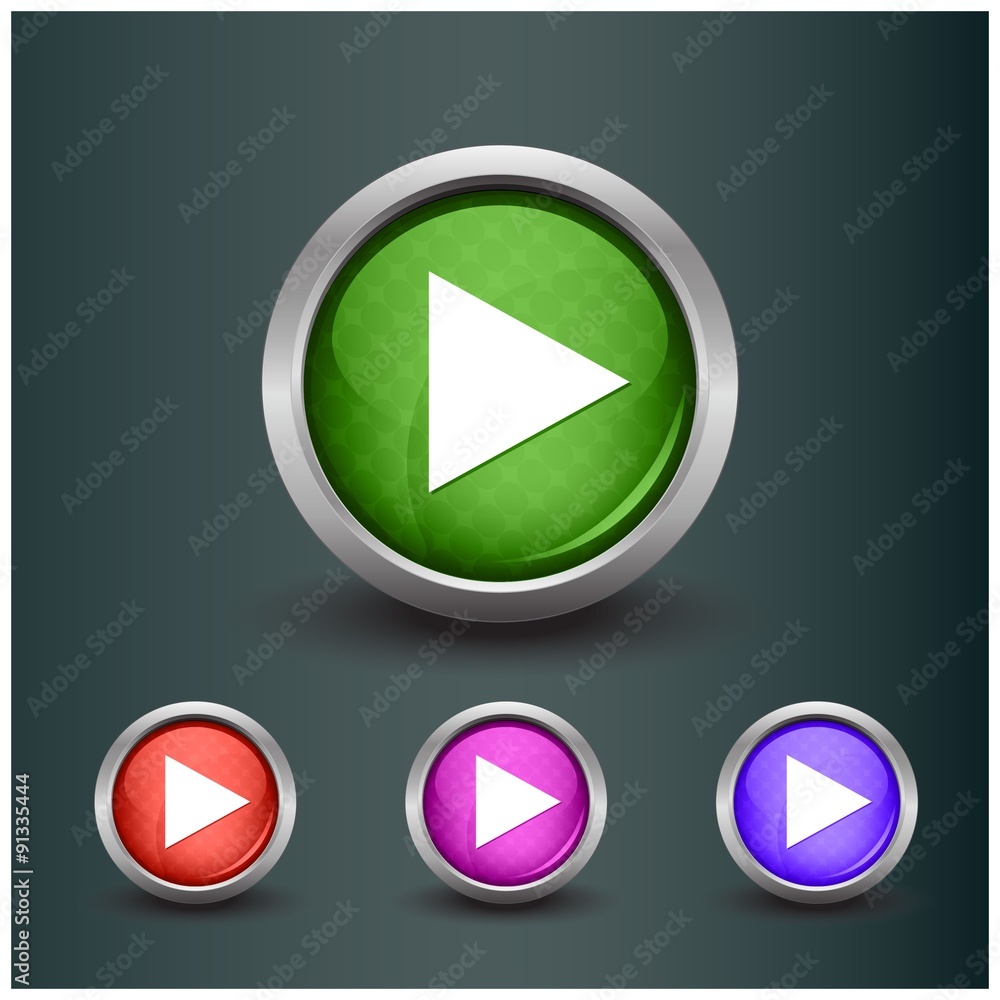 Set of isolated play, start glossy vector web buttons. Beautiful internet buttons. Set of isolated play, start glossy vector web buttons. Beautiful internet buttons.