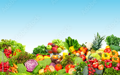 Fresh vegetables and fruits.