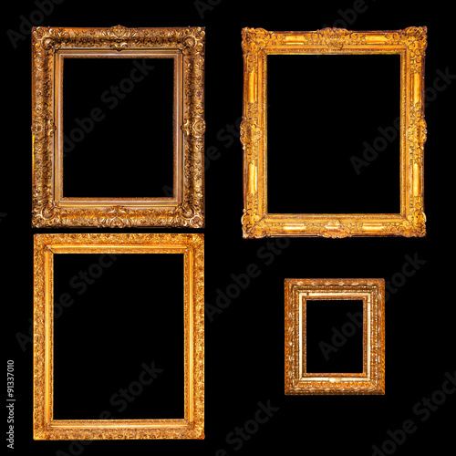 Golden Frames Over Black