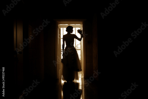 Silhouette of a bride