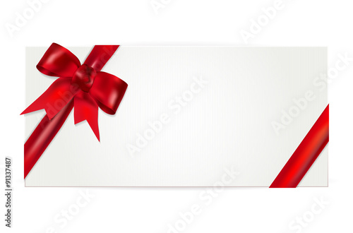 Gift voucher with red bow