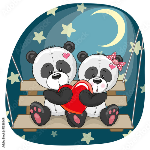 Fototapeta Naklejka Na Ścianę i Meble -  Lovers Pandas