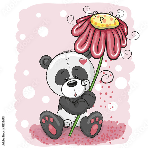 Panda with flower