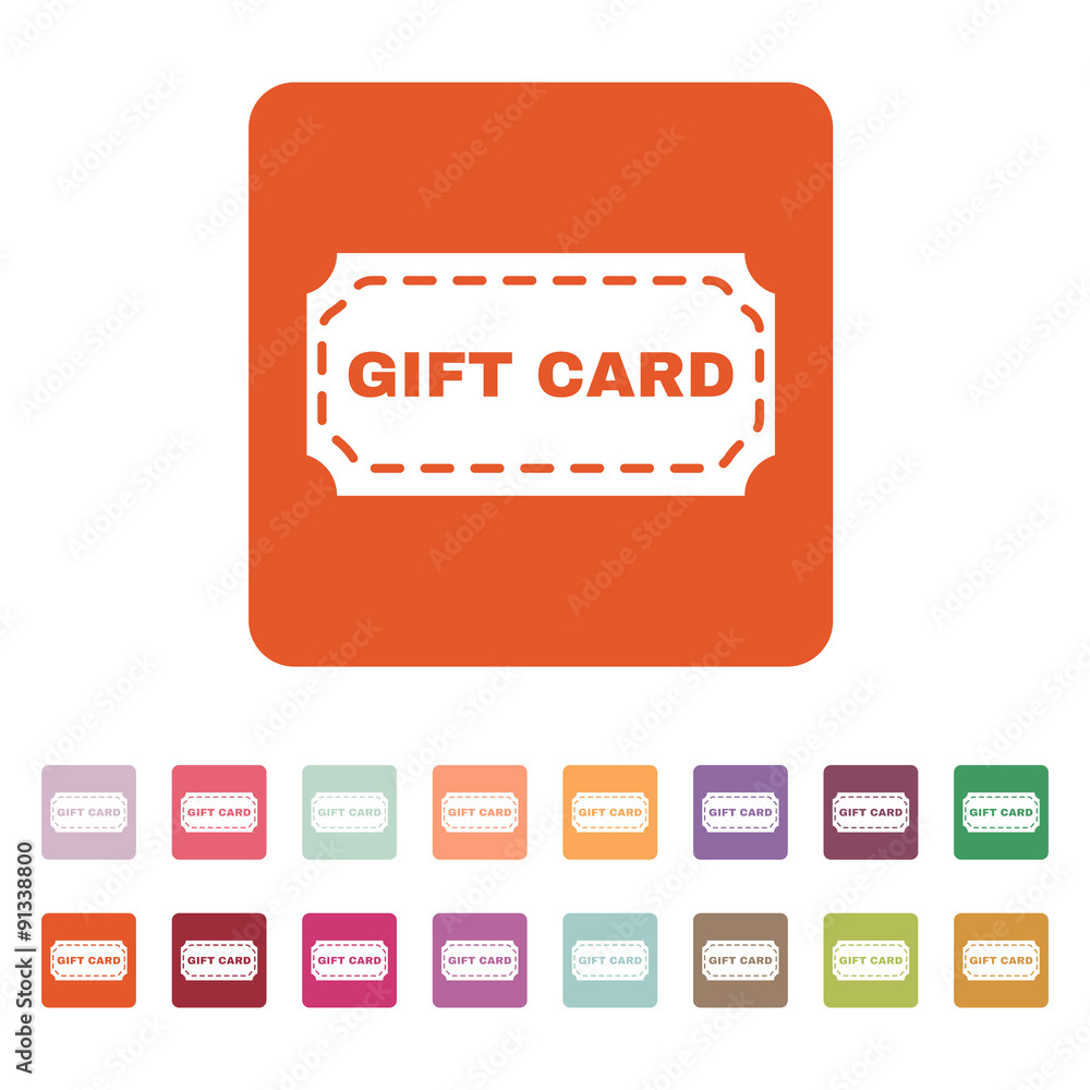 The gift card icon. Coupon and discount , offer symbol. Flat The gift card icon. Coupon and discount , offer symbol. Flat