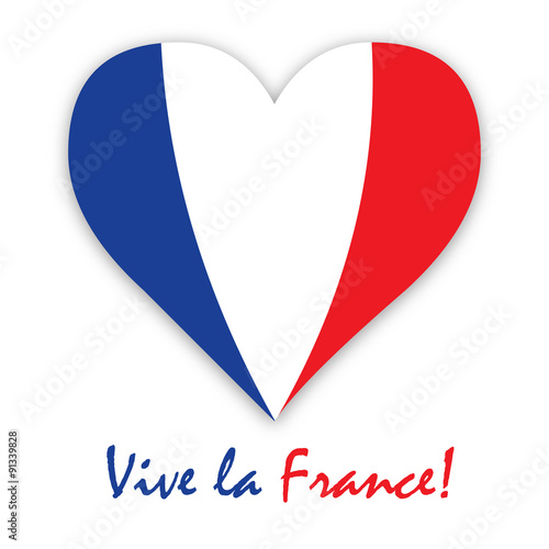 Vive la France - Love in a French hart flag 