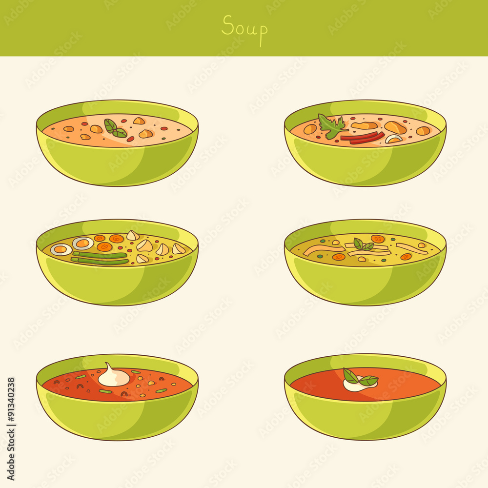 Set of soup icons