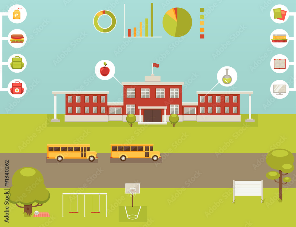 School Infographic - collection of design elements School Infographic - collection of design elements