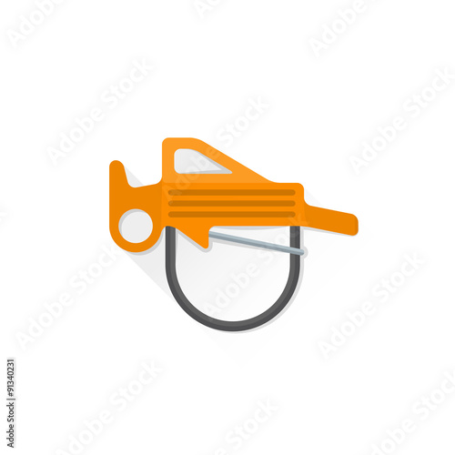 color alpinism equipment belay rappel icon illustration.