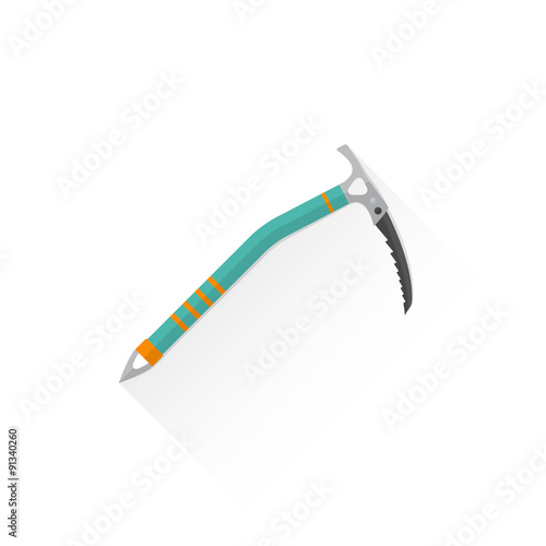 color alpinism equipment ice axe device icon illustration.