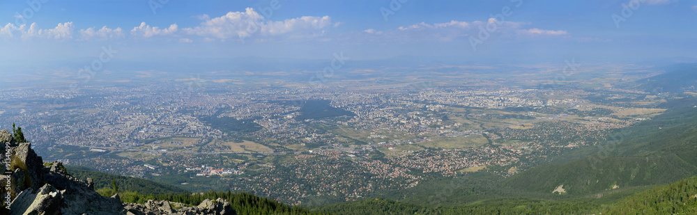Sofia, capital of Bulgaria, view from the Vitosha Mountain