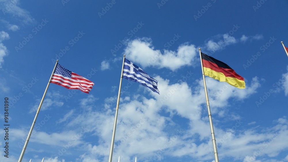 Obraz premium Drapeaux dans le vent