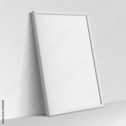 Realistic White vertical frame for paintings